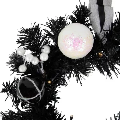 Pre-Lit Battery Operated Black Pine Christmas Wreath - 16