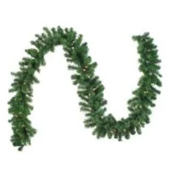 Pre-Lit Battery Operated Canadian Pine Artificial Christmas Garland - 9' x 10