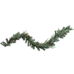 Pre-Lit Battery Operated Decorated Mixed Pine Christmas Garland - 6' x 9" - LED Cool White Lights