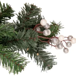 Pre-Lit Battery Operated Decorated Green Pine Christmas Garland - 9' - Warm White LED Lights