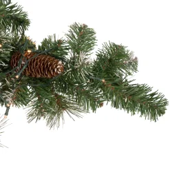 Pre-Lit Battery Operated Frosted Mixed Pine Christmas Snowflake Wreath - 32