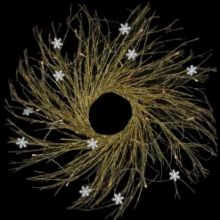 Pre-lit Battery Operated Glittered Twig Christmas Wreath - 28