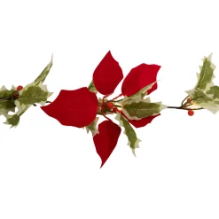 Pre-Lit Battery Operated Holly and Berry Christmas Garland - 7.5' x 5