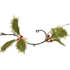 Pre-Lit Battery Operated Holly and Berry Christmas Garland - 7.5' x 5