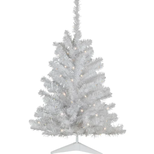 Pre-Lit Battery Operated LED Medium Pine Artificial Christmas Tree - 3' - Clear Lights