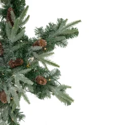 Pre-Lit Battery Operated Mixed Pine Christmas Snowflake Wreath - 32