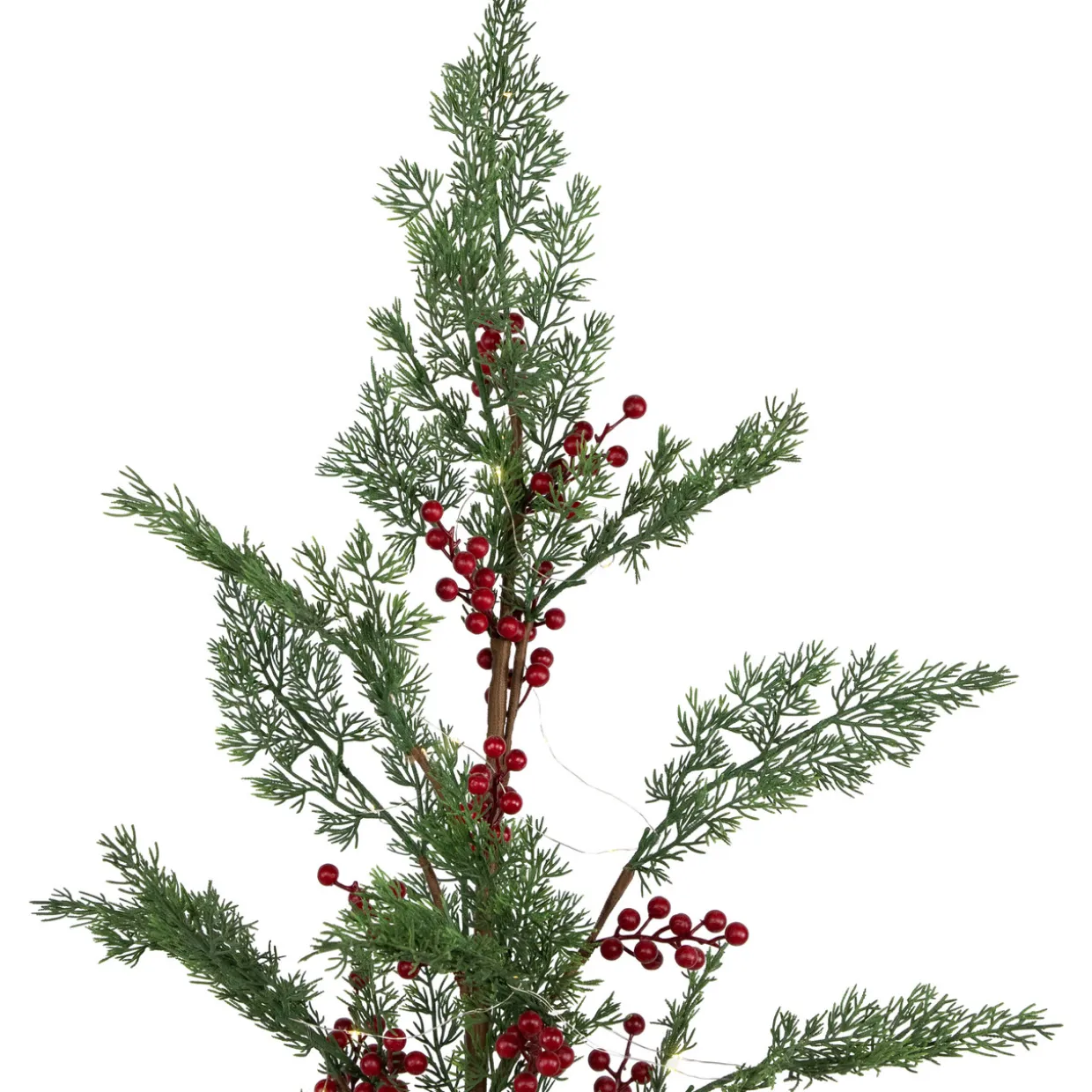 Pre-Lit Berries and Pine Artificial Potted Christmas Tree - 3' - Warm White LED Lights
