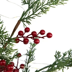Pre-Lit Berries and Pine Artificial Potted Christmas Tree - 3' - Warm White LED Lights