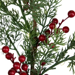 Pre-Lit Berries and Pine Artificial Potted Christmas Tree - 3' - Warm White LED Lights