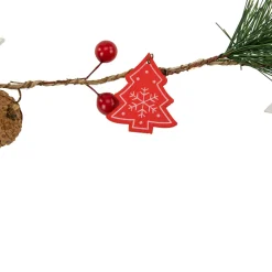 Pre-Lit B/O Tree, Star, and Pinecone Christmas Garland - 6.5' - Warm White