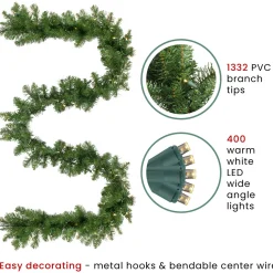 Pre-Lit Buffalo Fir Christmas Commercial Garland - 50' x 8