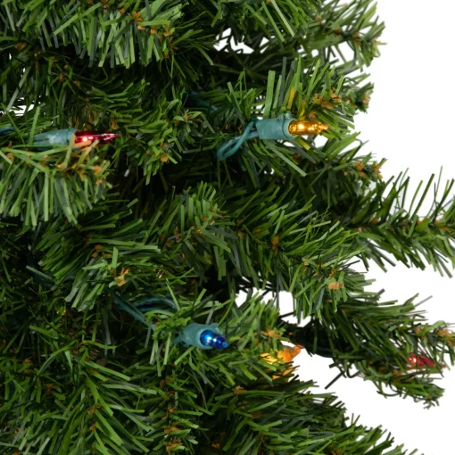 Pre-Lit Canadian Pine Artificial Christmas Wreath - 36" - Multi Lights