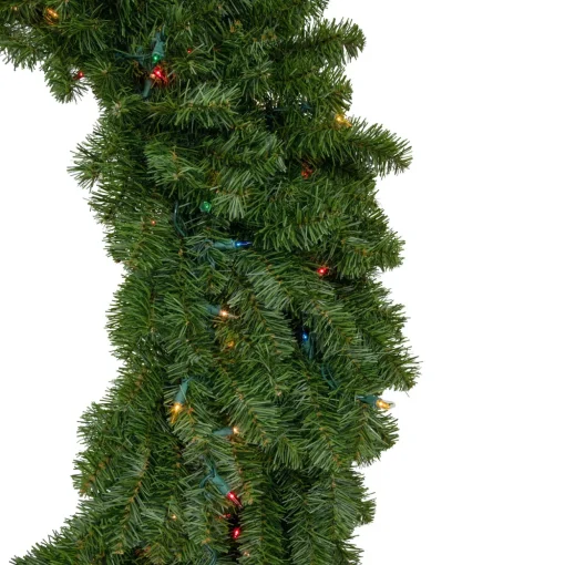 Pre-Lit Canadian Pine Artificial Christmas Wreath - 48" - Multicolor Lights