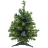 Pre-Lit Canadian Pine Artificial Christmas Tree - 18" - LED Multicolor Lights