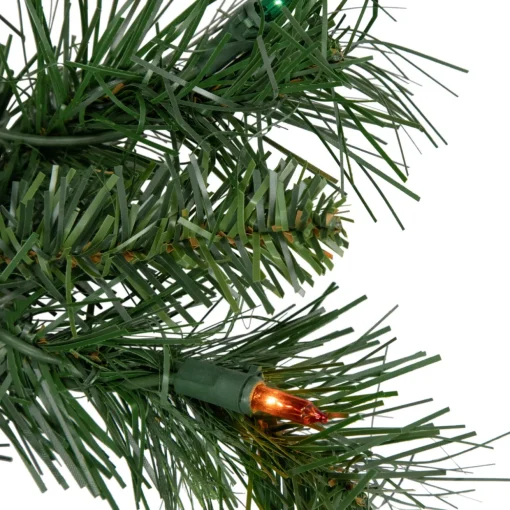 Pre-lit Chatham Pine Artificial Christmas Wreath, 24-Inch, Multi-Color Lights