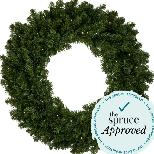 Pre-Lit Commercial Canadian Pine Artificial Christmas Wreath - 5' - Multi Lights
