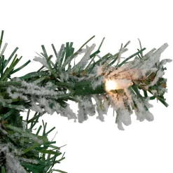 Pre-lit Flocked Victoria Pine Artificial Christmas Garland - 9' x 8" - Clear Lights