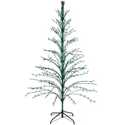 Pre-Lit Green Cascade Twig Tree Outdoor Christmas Decoration - 6' - Green Lights