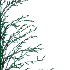 Pre-Lit Green Cascade Twig Tree Outdoor Christmas Decoration - 6' - Green Lights