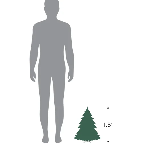Pre-Lit Medium Artificial Christmas Tree - 18" - Clear Lights