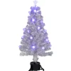 Pre-Lit Medium Iridescent Fiber Optic Artificial Christmas Tree - 4' - White - Blue LED Lights
