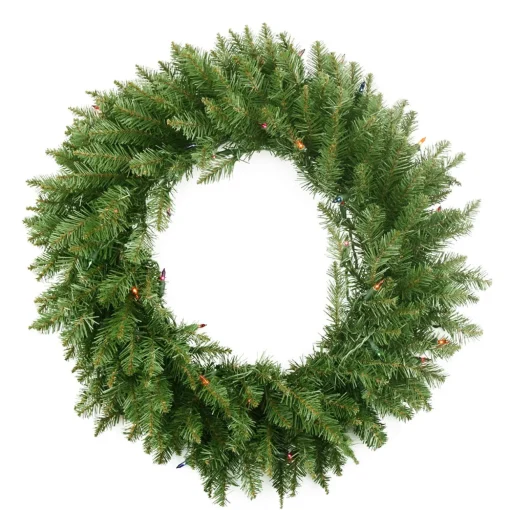 Pre-Lit Northern Pine Artificial Christmas Wreath - 36" - Multi-Color Lights