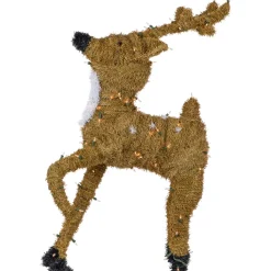 Pre-Lit Prancing Reindeer with Spots Outdoor Christmas Decoration - Brown