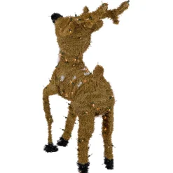 Pre-Lit Prancing Reindeer with Spots Outdoor Christmas Decoration - Brown