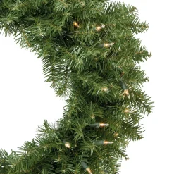 Pre-Lit Rockwood Pine Artificial Christmas Wreath - 24-Inch, Clear Lights