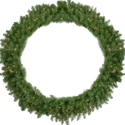 Pre-Lit Rockwood Pine Artificial Christmas Wreath, 48-Inch, Clear Lights