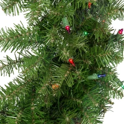 Pre-Lit Rockwood Pine Artificial Christmas Wreath, 36-Inch, Multi Lights