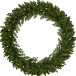 Pre-Lit Rockwood Pine Artificial Christmas Wreath, 36-Inch, Clear Lights