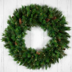 Pre-Lit Royal Oregon Pine Artificial Christmas Wreath - 48