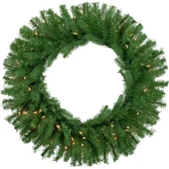 Pre-Lit Sierra Noble Fir Artificial Christmas Wreath, 30-Inch, Clear Lights