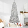 Pre-Lit Slim Flocked White Pine Artificial Christmas Tree - 7.5' - Warm White LED Lights