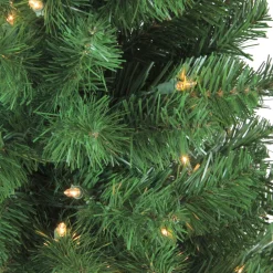 Pre-Lit Slim Noble Fir Artificial Christmas Tree - 4' - Clear Lights