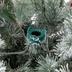 Pre-Lit Snowy Bristle Pine Artificial Christmas Tree - 7.5' - Warm White LED Lights