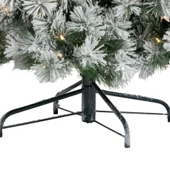 Pre-Lit Snowy Bristle Pine Artificial Christmas Tree - 7.5' - Warm White LED Lights