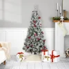 Pre-Lit Snowy Bristle Pine Artificial Christmas Tree - 4.5' - Clear Lights