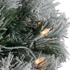 Pre-Lit Snowy Bristle Pine Artificial Christmas Tree - 4.5' - Clear Lights