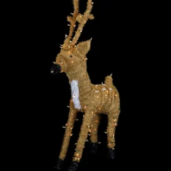 Pre-Lit Standing Reindeer with Spots Outdoor Christmas Decoration - Brown