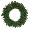 Pre-Lit Winona Fir Artificial Christmas Wreath, 24-Inch, Warm White LED Lights