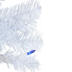 Pre-Lit Woodbury White Pine Artificial Christmas Wreath, 24-Inch, Blue Lights