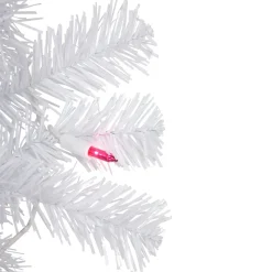 Pre-Lit Woodbury White Pine Artificial Christmas Wreath, 24-Inch, Pink Lights