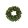 Pre-Lit Yorkville Pine Artificial Christmas Wreath - 24" - Clear Lights
