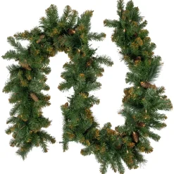 Pre-Lit Yorkville Pine Artificial Christmas Garland - 9' x 10" - Clear Lights