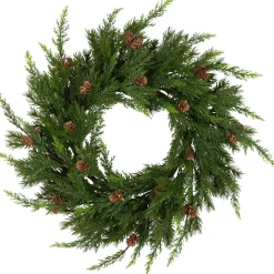 Real Touch™? Cypress and Pinecone Artificial Christmas Wreath - 24" - Unlit