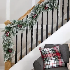 Real Touch™? Flocked Calloway Fir with Berries Artificial Christmas Garland - 7' x 12" - Unlit