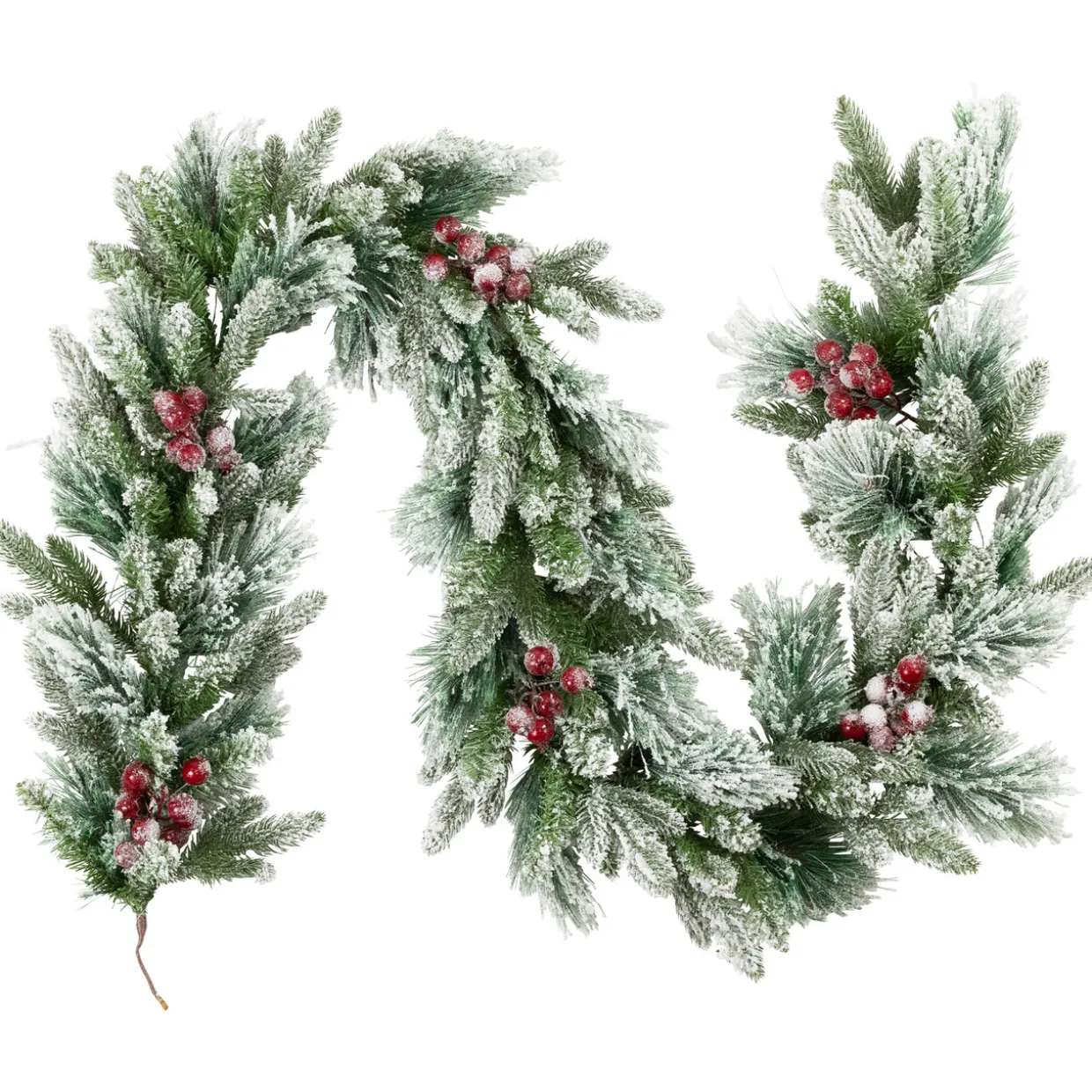 Real Touch™? Flocked Calloway Fir with Berries Artificial Christmas Garland - 7' x 12" - Unlit