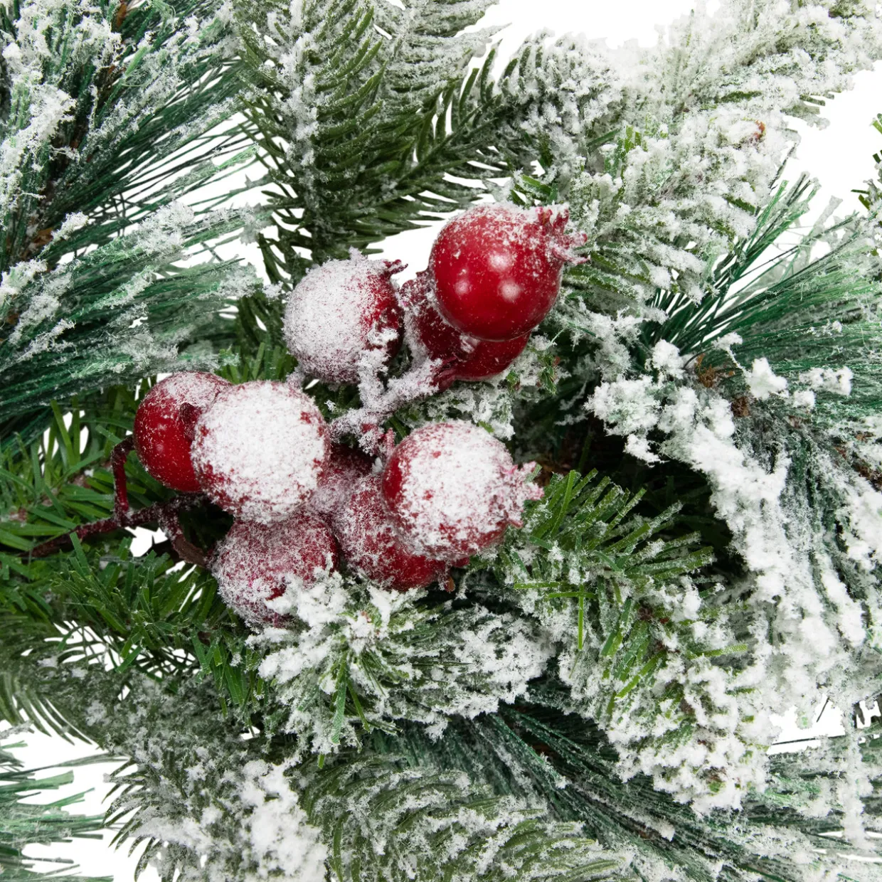 Real Touch™? Flocked Calloway Fir with Berries Artificial Christmas Garland - 7' x 12" - Unlit